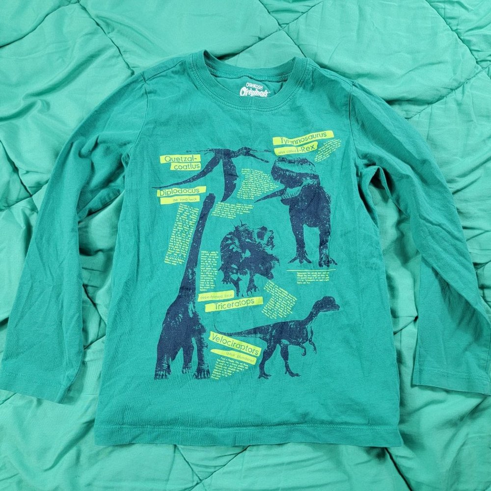 OshKosh Originals Boys Size 6 Green Long Sleeve Shirt School Casual